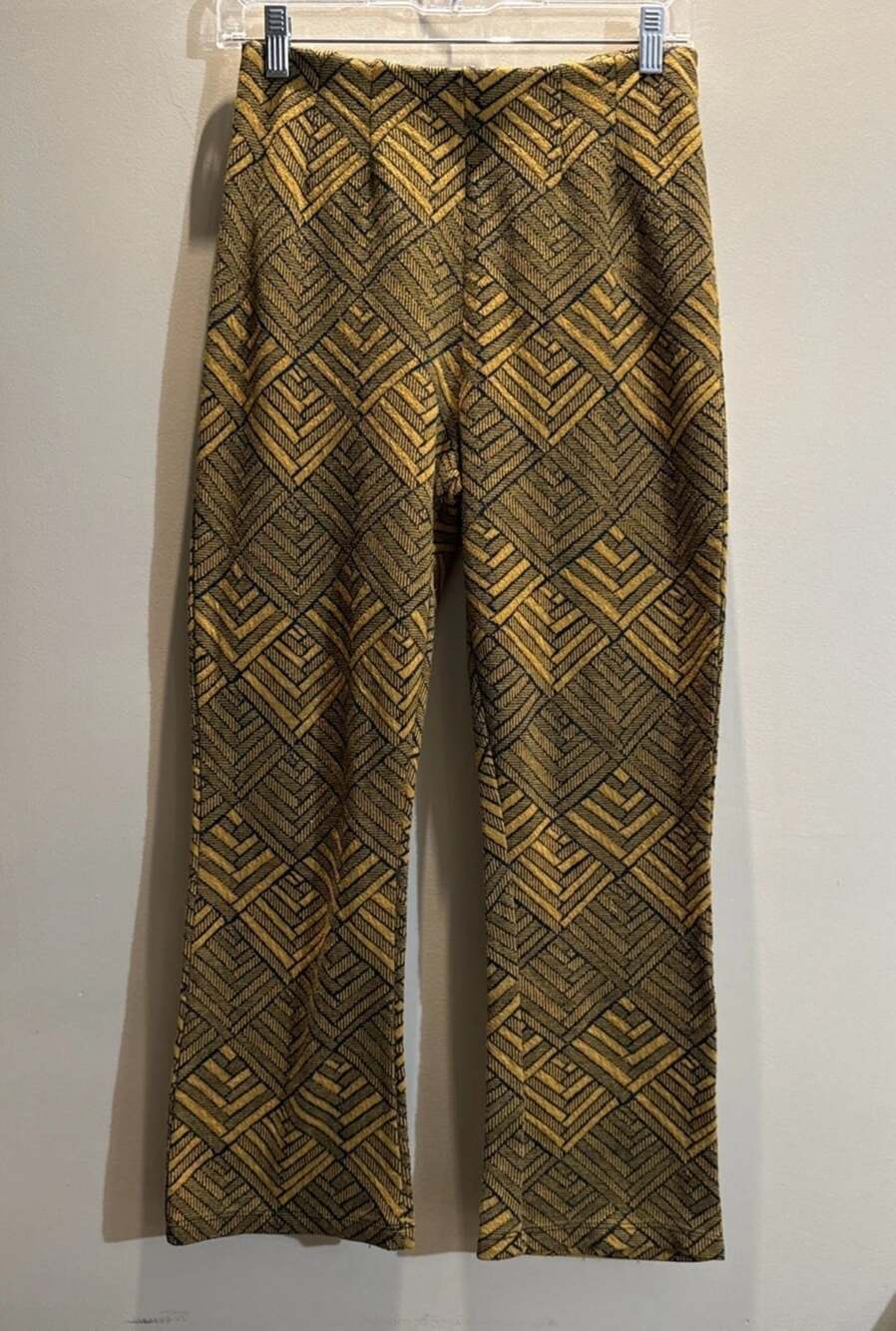 Free People Geometric Pants Size 8 Yellow Black Pattern
